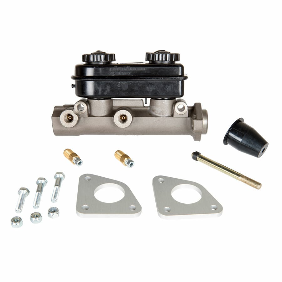 Strange Engineering Dual Master Cylinder - 1.032" Bore Includes Dust Boot, Pushrod, Fittings, & Reinforcing Plates