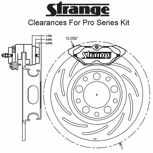 Strange Engineering Pro Series GM brake kit for disc spindles: 1993-2002 Camaro, Firebird, & Trans Am