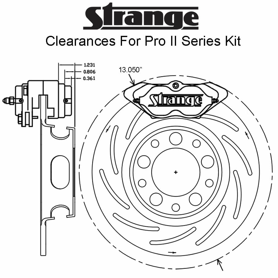 Strange Engineering Pro Series GM brake kit for disc spindles: 1993-2002 Camaro, Firebird, & Trans Am