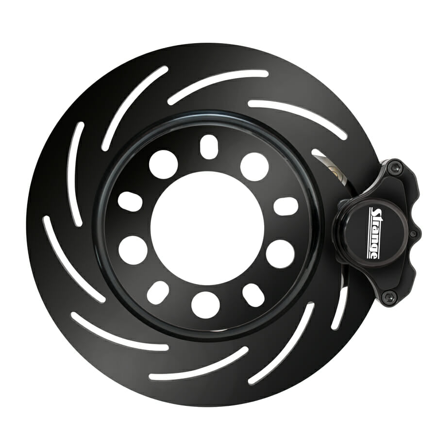 Strange Engineering Pro Series II Front Brake Kit For 1994-2004 Mustang Reusing OEM Hubs 2 Piston Calipers & Two Piece Slotted Rotors