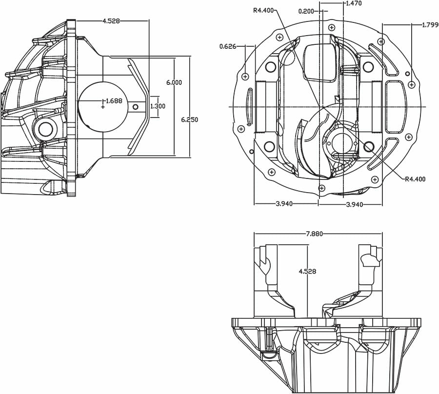 HD Pro Aluminum Case Assembly Aluminum Support with Lightweight Steel Spool Standard Gear & Chrome Moly Yoke