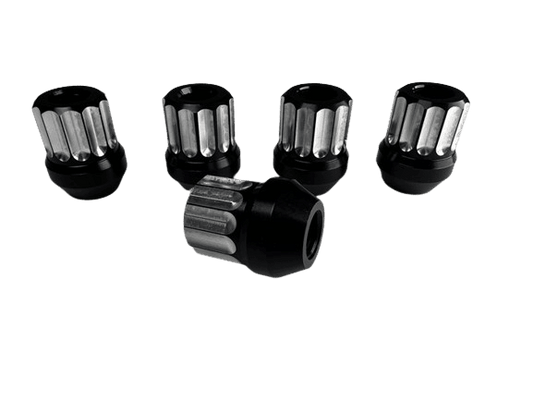 Billet Aluminum Lug Nuts (Conical) 12MM - Two Tone Black - Set of 10