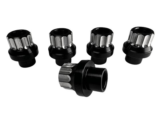 Billet Aluminum Lug Nuts (Std.) 14MM - Two Tone Black - Set of 10