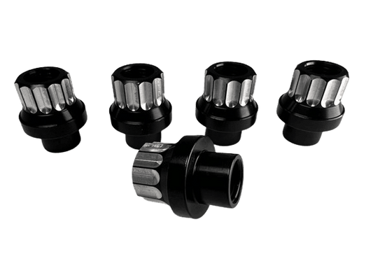 Billet Aluminum Lug Nuts (Std.) 14MM - Two Tone Black - Set of 10