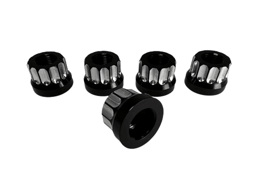 Billet Aluminum Lug Nuts 5/8" - Two Tone Black - Set of 10