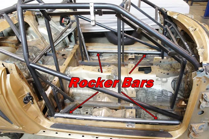 Rocker Bars Add-On for 1994-2004 Mustang Cage Kit - Chromoly